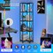 ELECWISH Small Styles Corner Bookshelf, 5 Tier Industrial Style Design Corner Shelf with Metal Frame and Open Shelves for Living Room, Bedroom, Study, Flamed Color